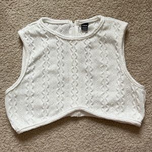 White SheIn crop top size L